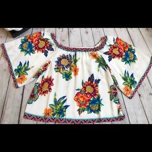 OFF-THE-SHOULDER TOP WITH WIDE BELL SLEEVES